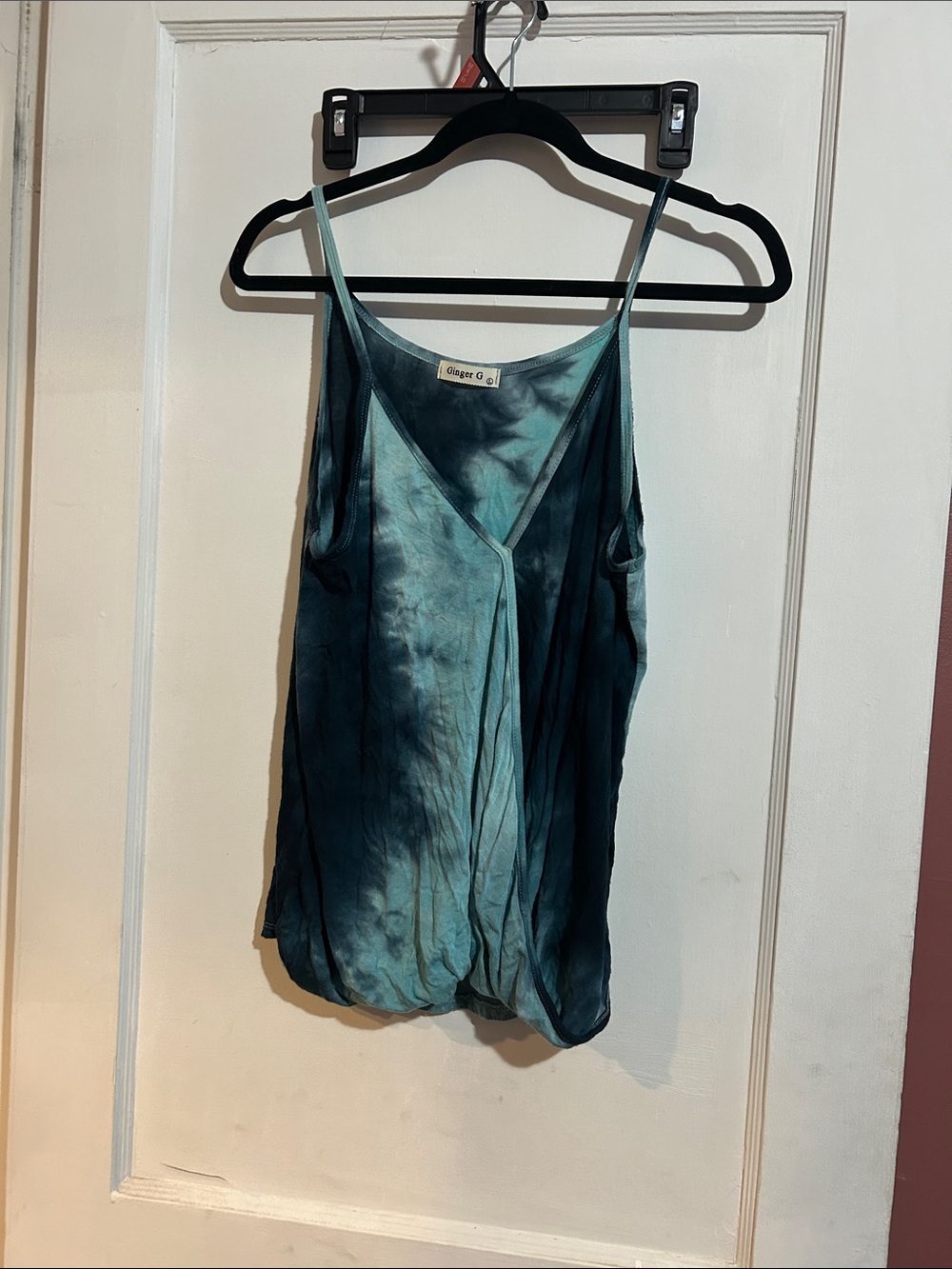 Ginger G Blue-Green Tie-Dye Silk Cami